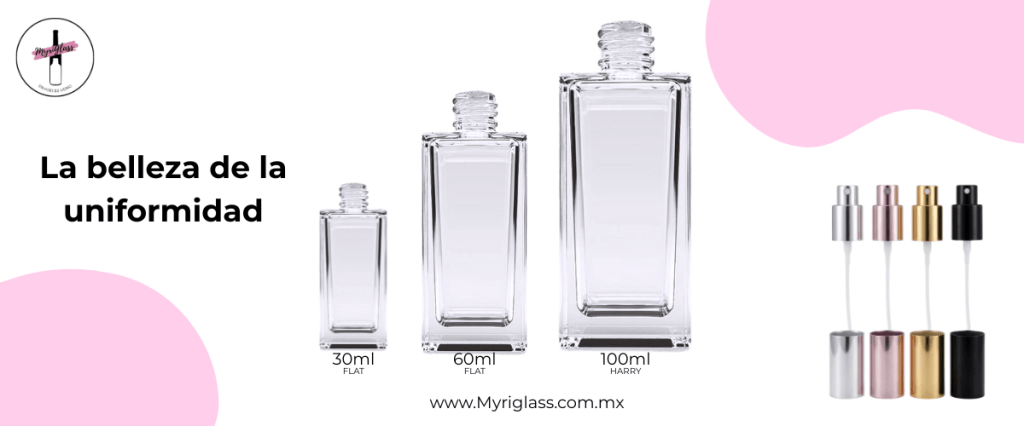 Flat de 30 - 60 - 100 ml envases de perfumeria