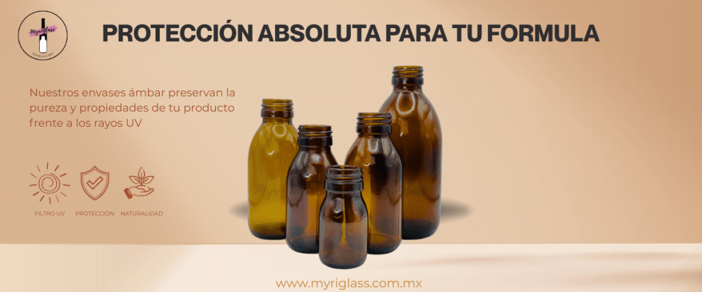 Envases para jarabe ambar de diferentes capacidades