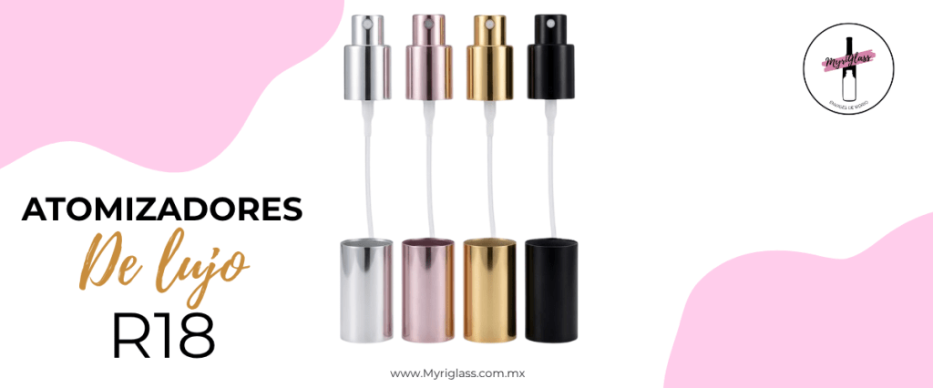Atomizadores de lujo Rosca 18 metalicos con tapa 